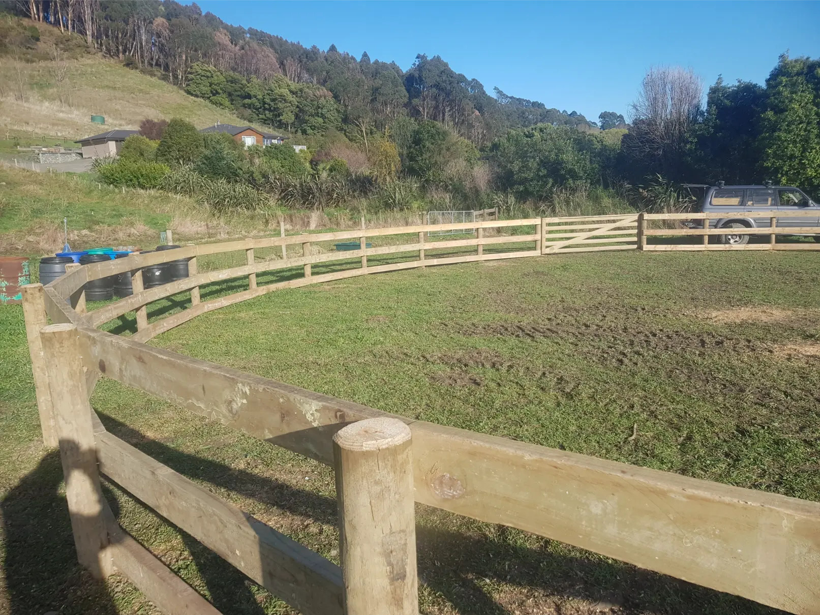 Horse Arena Post and Rail Fencing
